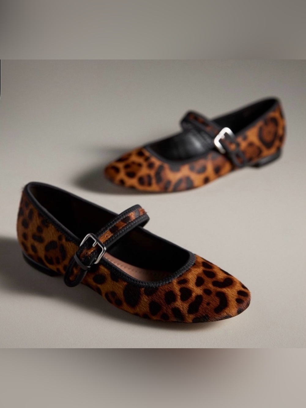NWT Anthropologie Maeve Leopard Mary Jane flat